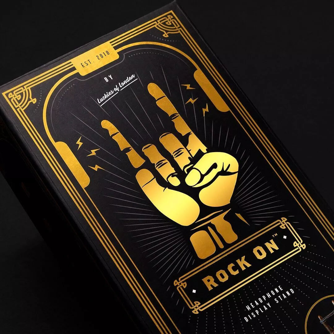 Support pour casque Rock On doré