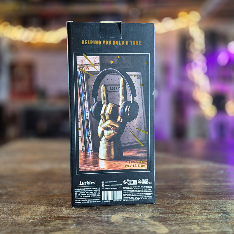 Support pour casque doré